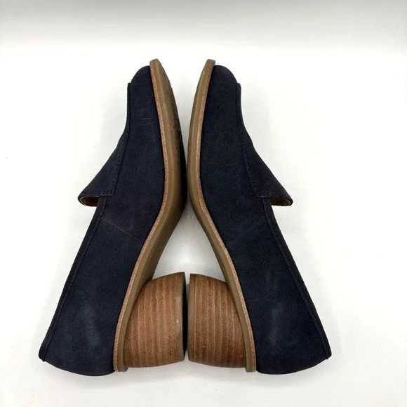 SOFFT Cassia Heel Women's Size 7.5 M Navy Suede Leather Loafer Comfort Shoe - Picture 6 of 8